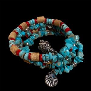 One of a kind turquoise beaded bracelet